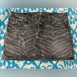 7 for all mankind Black and Gray Denim Skirt